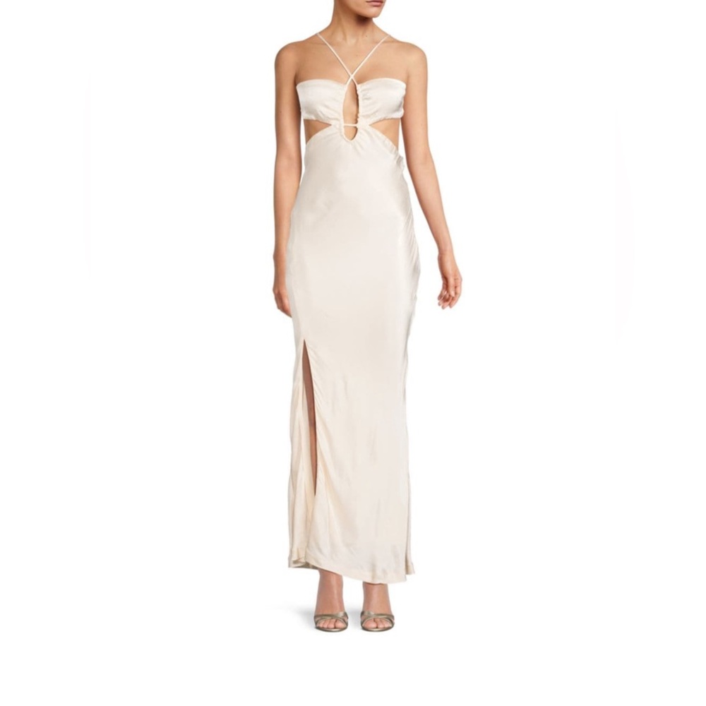 BARDOT Daring Cutout Satin Maxi Dress Size 8 NWT